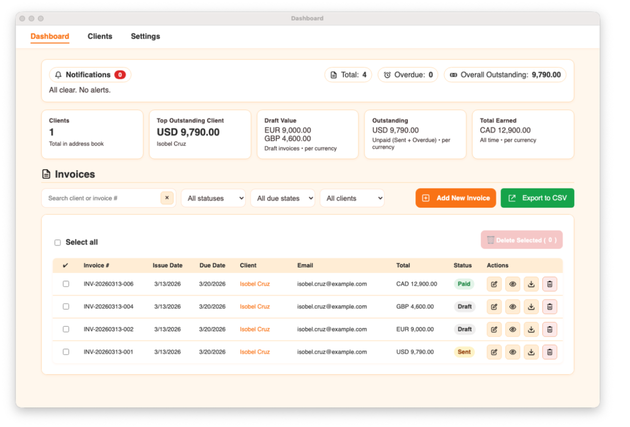 AC InvoicePro Orange theme